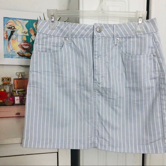 Stripe Mini Denim Skirt - Picture 3 of 5